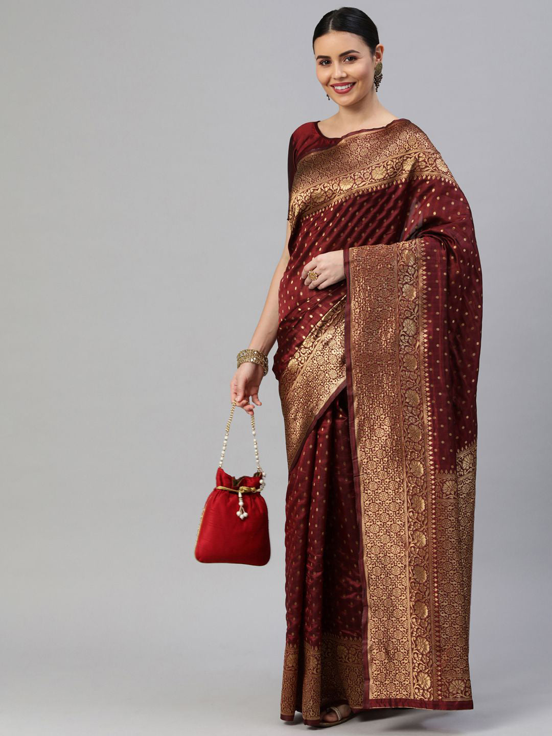Kalini Ethinic Woven Design Zari Banarasi Saree | Swadesiicart