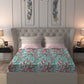 MYTRIDENT Turquoise Blue Pink Floral Pure Cotton 144 TC Queen Bedsheet 2 Pillow Covers - Swadesiicart