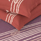 Nautica Purple & Orange Striped Cotton 160 TC King Bedsheet With 2 Pillow Covers - Swadesiicart