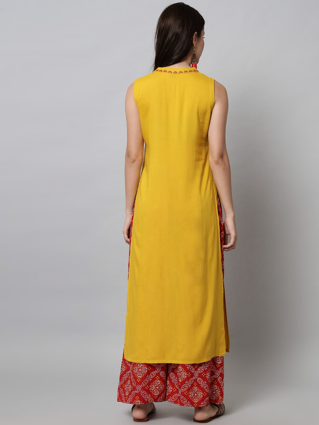 Kalini Women Yellow Ethnic Motifs Yoke Design Kurta - Swadesiicart