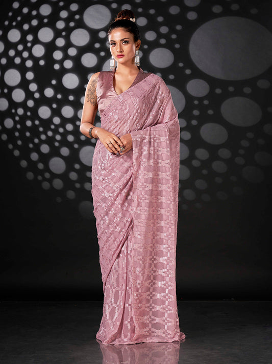 Tikhi Imli Ethnic Motifs Woven Design Ready to Wear Saree | Swadesiicart