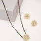 Gold-Polished Black Kundan Beaded Mangalsutra With Studs - Ruby Raang - Swadesiicart