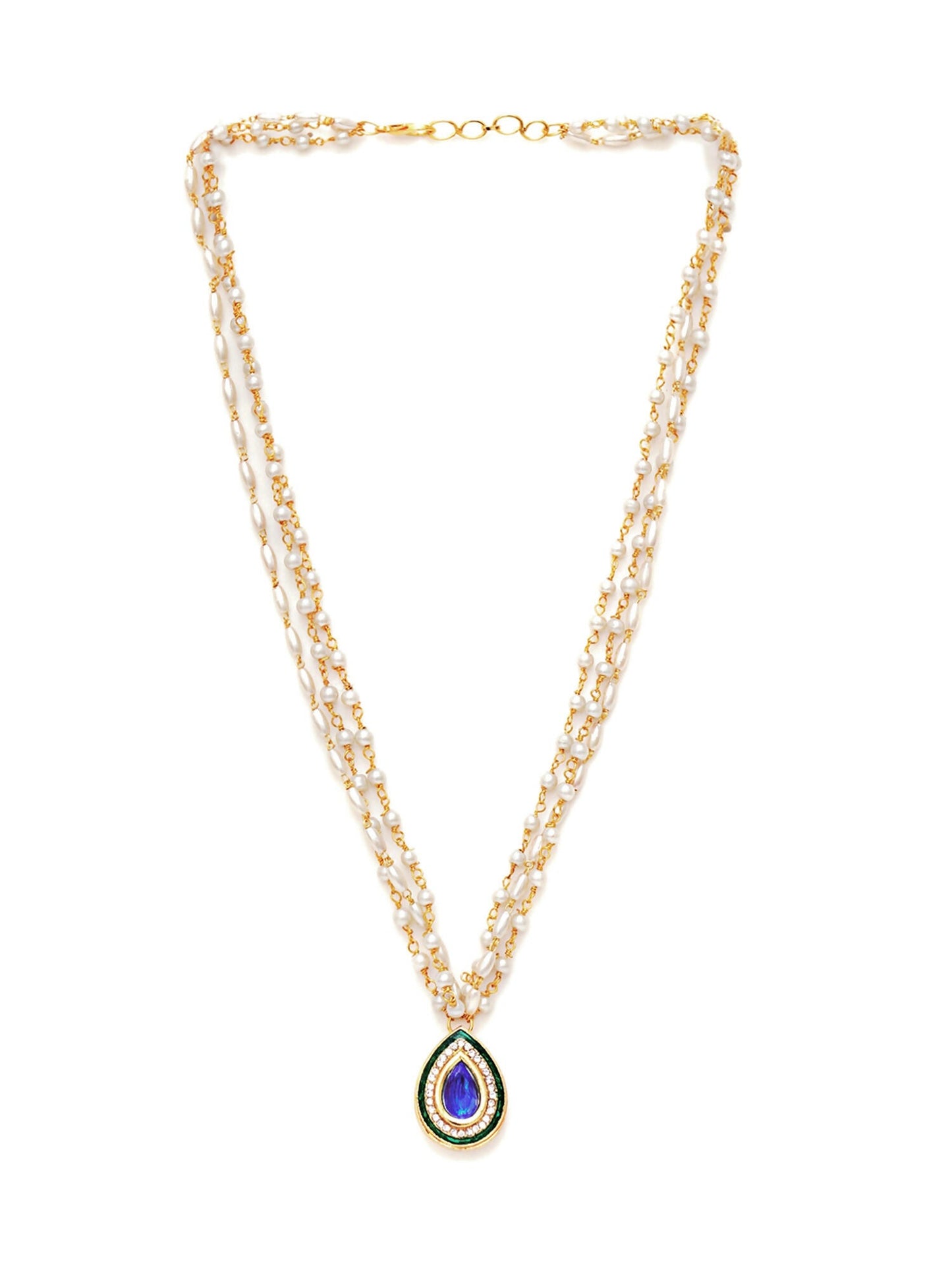 Kundan Necklace (Gold) - Ruby Raang | Swadesiicart