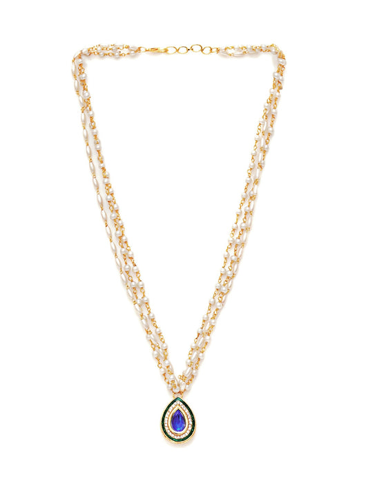 Kundan Necklace (Gold) - Ruby Raang | Swadesiicart