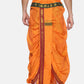 Sethukrishna Men Orange & Green Solid Readymade Dhoti Pant | Swadesiicart