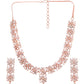 Saraf RS Jewellery Rose Gold-Polished American Diamond Studded Handcrafted Jewellery Set - Swadesiicart