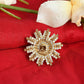 Mominos Fashion Joharkamal Gold-Polished AD Studded Adjustable Finger Ring - Mominos Fashion
