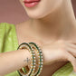 NVR Women's Set Of 2 Gold-Polished Kundan-Studded Bangles - Swadesiicart
