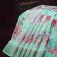 Shades Of Mint Green With Floral Design Semi Chanderi Saree By Gayathri Reddy Designer Studio | Swadesiicart