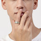 NVR Men's Rhodium-Plated Silver-Toned Stainless Steel Finger Ring - NR Retail-NVR