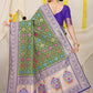 Jyoti Fashion Women's Green Patola Silk Zari Woven Saree with Blouse | Swadesiicart