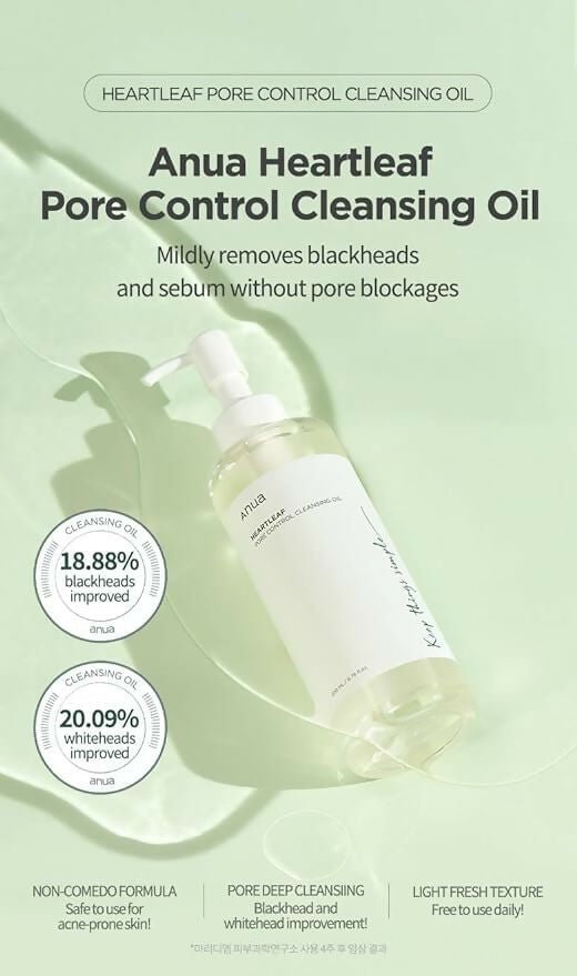 Anua Heartleaf Pore Control Cleansing Oil - Korean Skincare | Swadesiicart