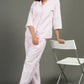 Breathables Women Cotton Night Suit Shirt And Pants Co-Ord Set Pink I Nightwear | Loungewear Set