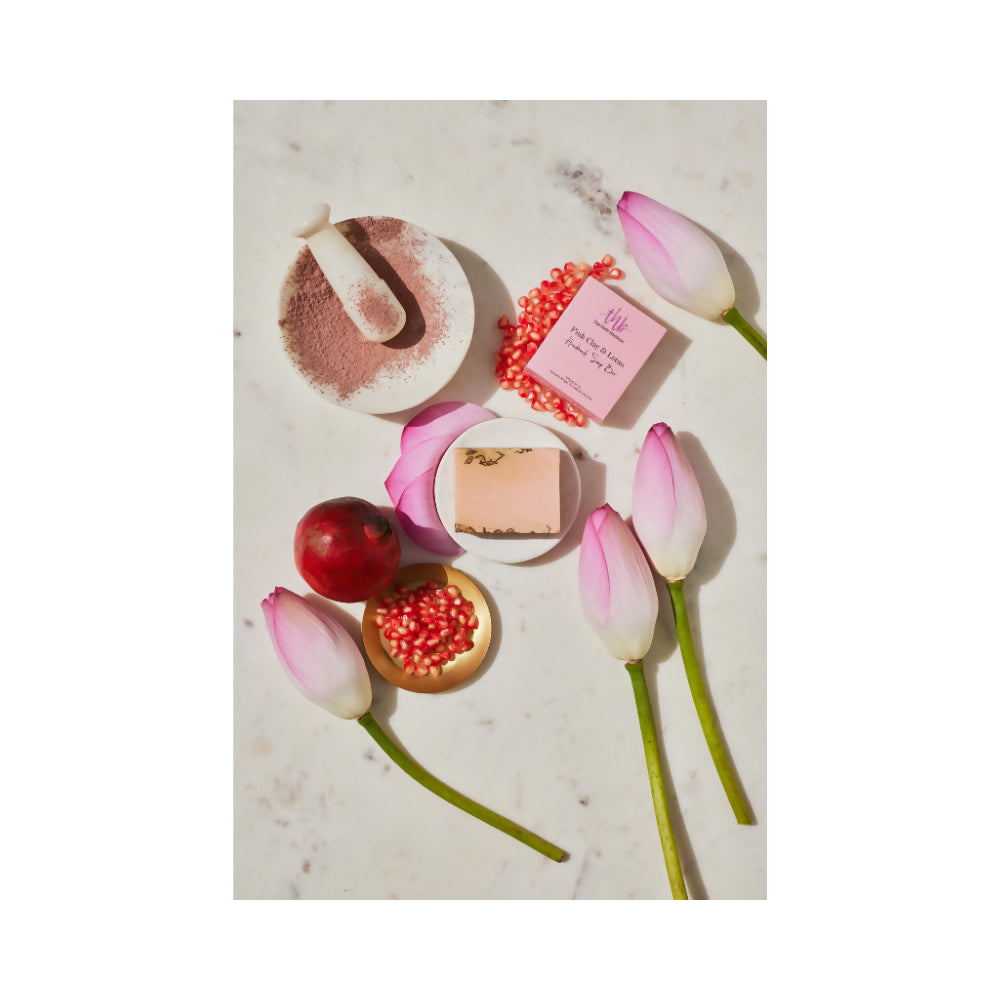 The Herb Boutique Pink Clay and Lotus Sugar Soap Bar - Swadesiicart