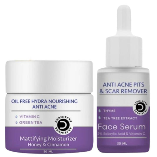 Dermistry Anti Acne Mattifying Moisturizer & Anti Acne Face Serum - Swadesiicart