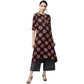 Anubhutee Women's Rayon Regular Black Printed A-Line Kurta | Swadesiicart