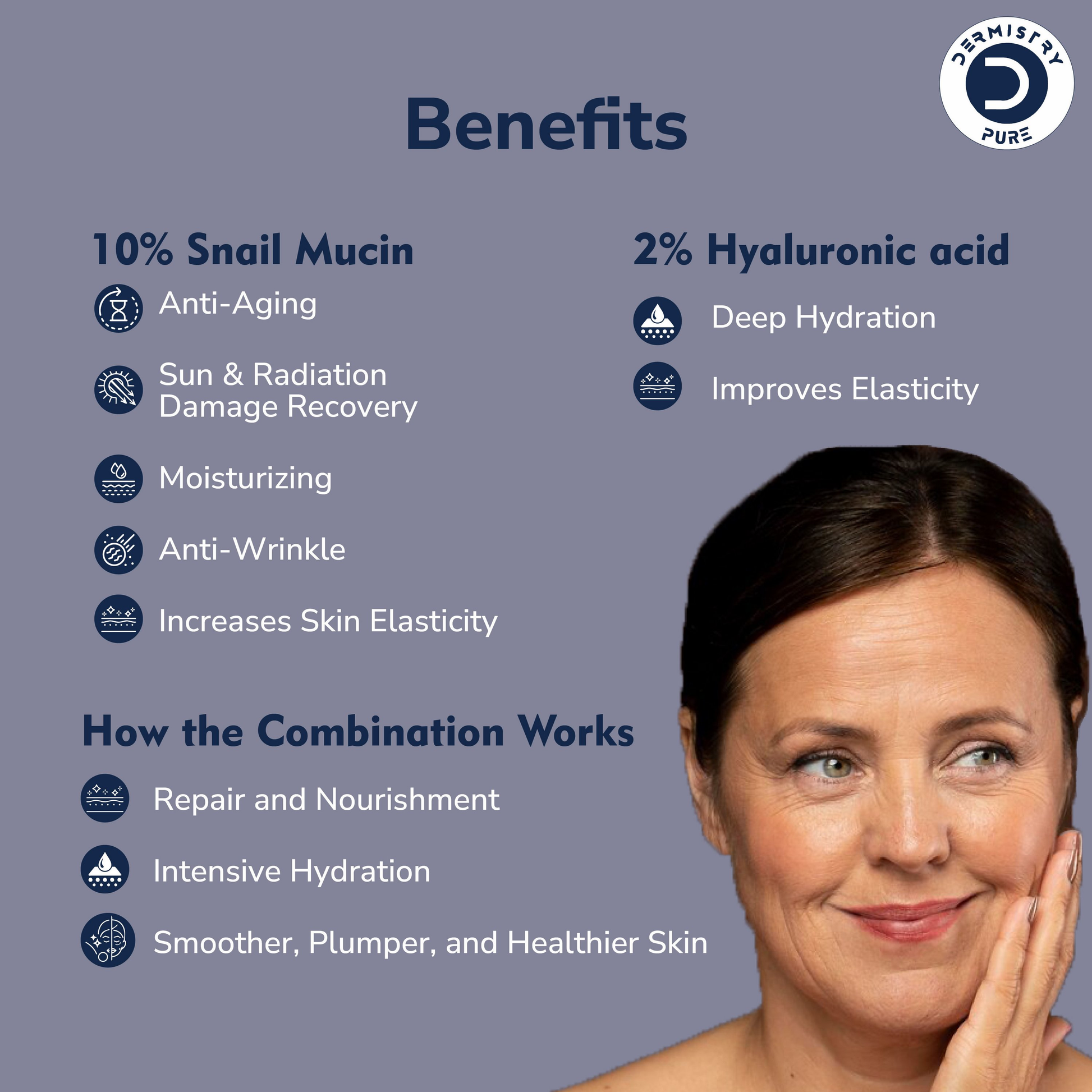 Dermistry 10% Snail Mucin96 Peptide Anti Ageing Moisturizer Skin Firming Tightening Aging Face Serum - Swadesiicart