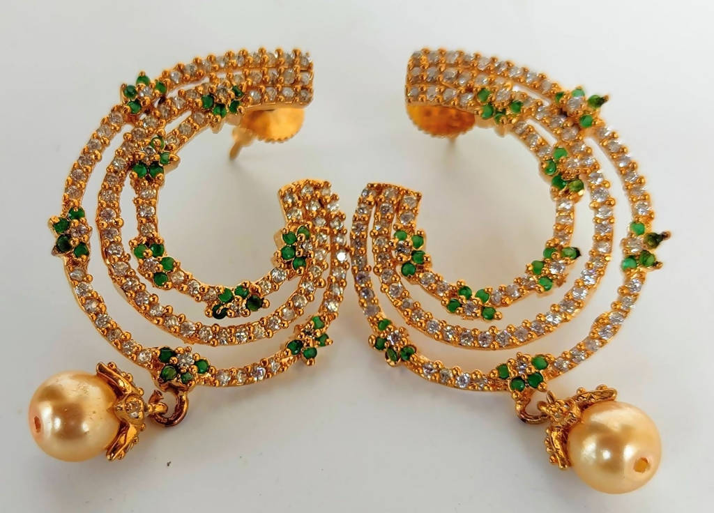 Green AD Designer Earrings - Swadesiicart