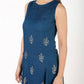 Aniyah Rayon Block Print Flared Blue Kurta (AN-149K) - Swadesiicart