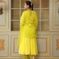 Pomcha Jaipur Yellow Saadgi Yellow Mirror Work Anarkali Set | Swadesiicart