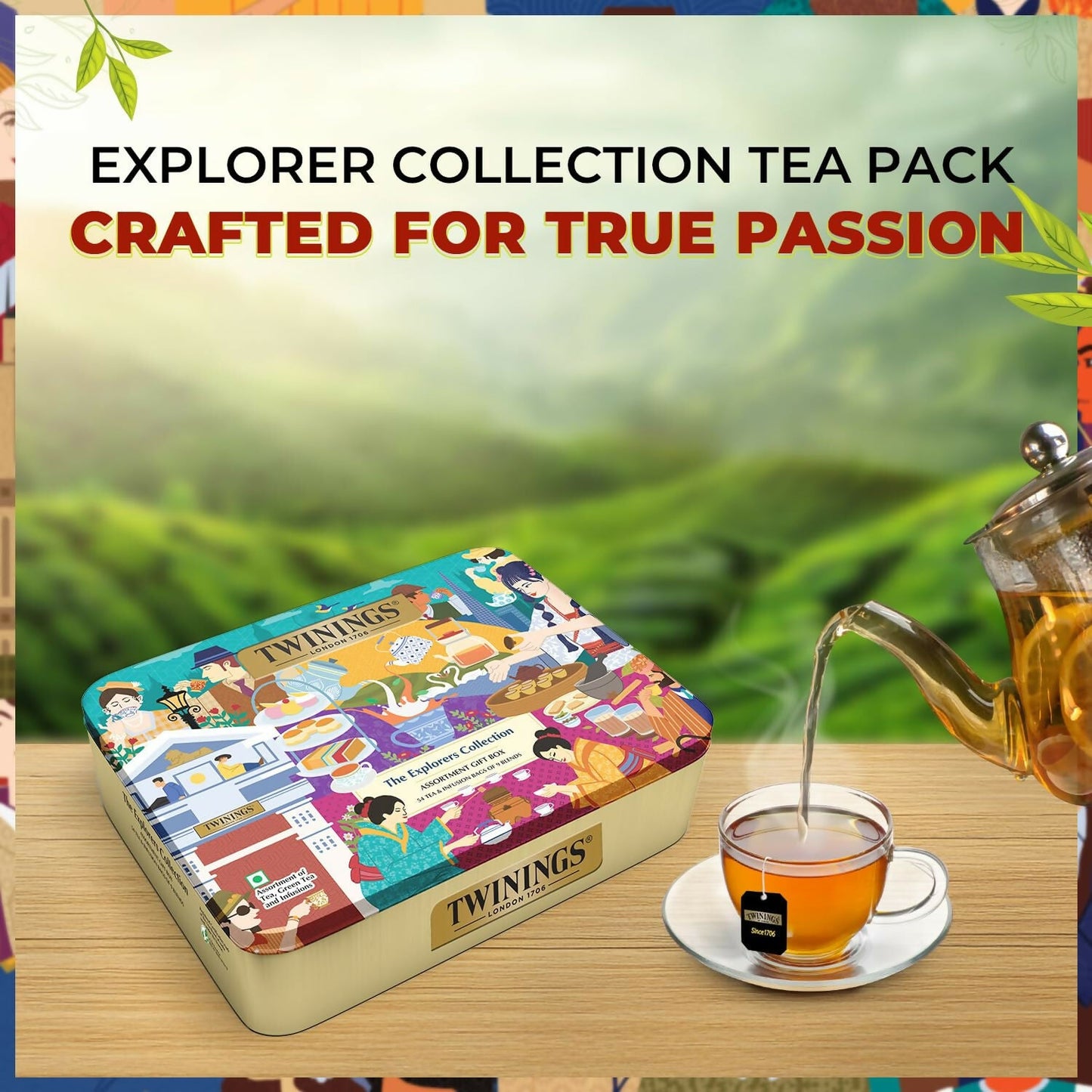 Twinings The Explorers Collection Assortment Tea Gift Set | Swadesiicart