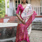 Vishnu Weaves Women's Rani Soft Tussar Silk Small Zari Woven Border Saree with Blouse - Swadesiicart