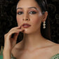 Uncut 3 Tier Kundan Dangler Earrings (Gold) - Ruby Raang - Ruby Raang Studio