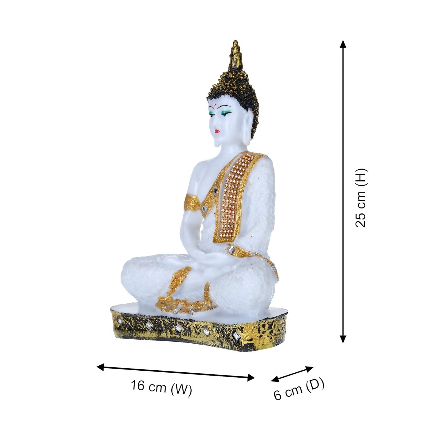 GW Creations Polyresin Sitting Buddha Idol - Swadesiicart