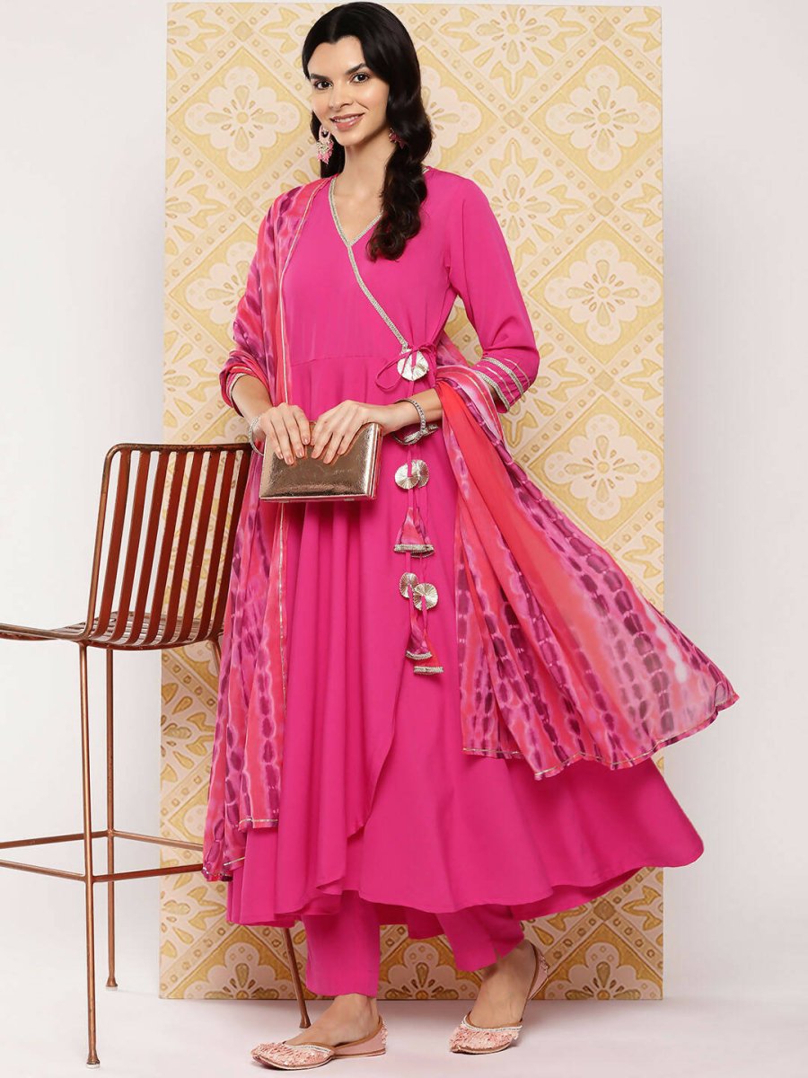 Ahalyaa Women's Traditional wear Kurta Set - Pink | Swadesiicart
