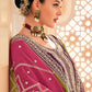 Dazzling Wine Embroidered Chinnon Palazzo Salwar Kurta - Emponline | Swadesiicart