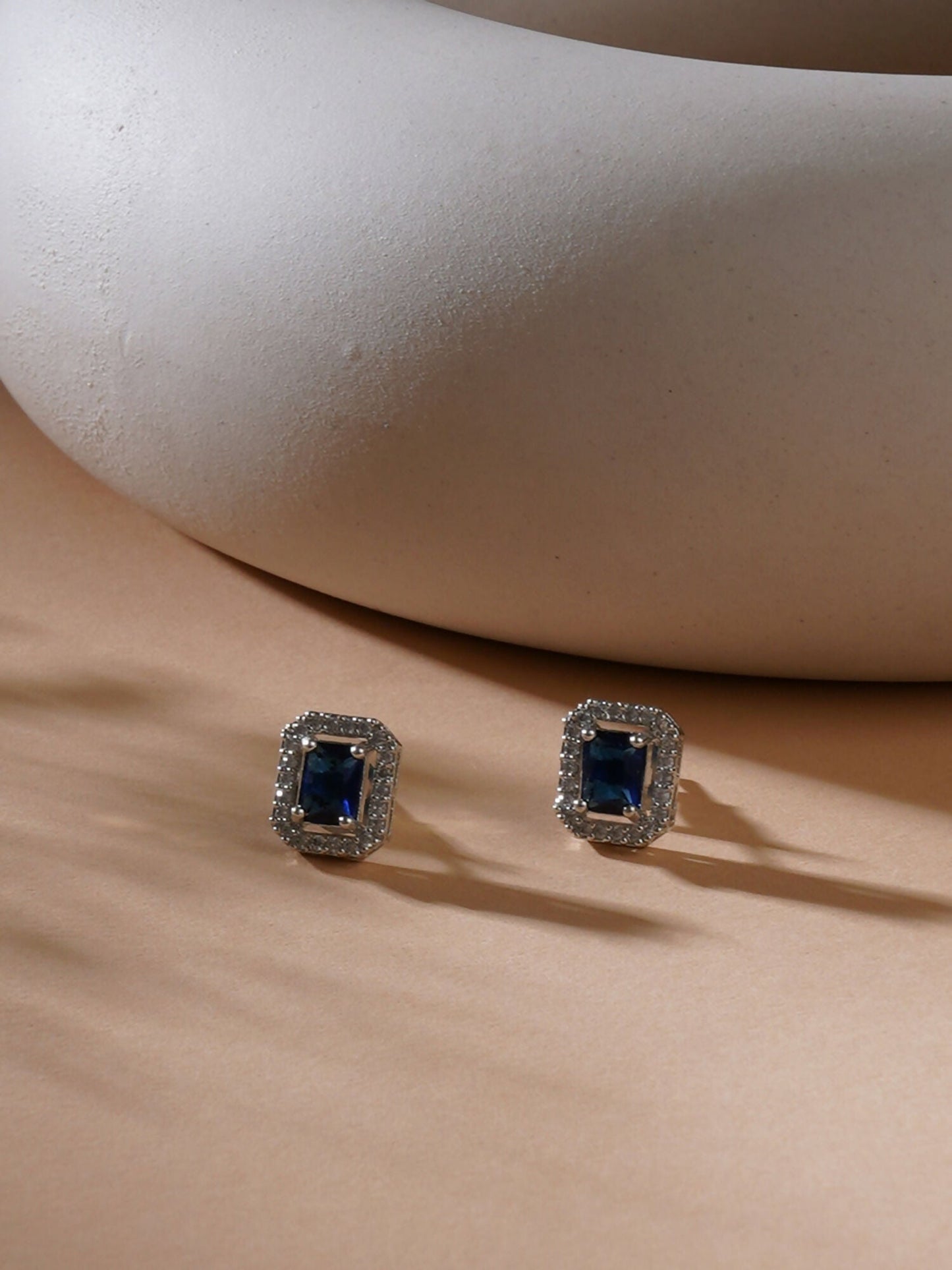 stone stud (Blue) - Ruby Raang - Swadesiicart