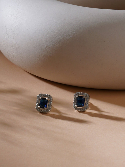 stone stud (Blue) - Ruby Raang - Swadesiicart