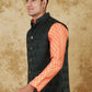 Bluesaanchi Men's Jacquard Orange Waistcoat | Swadesiicart