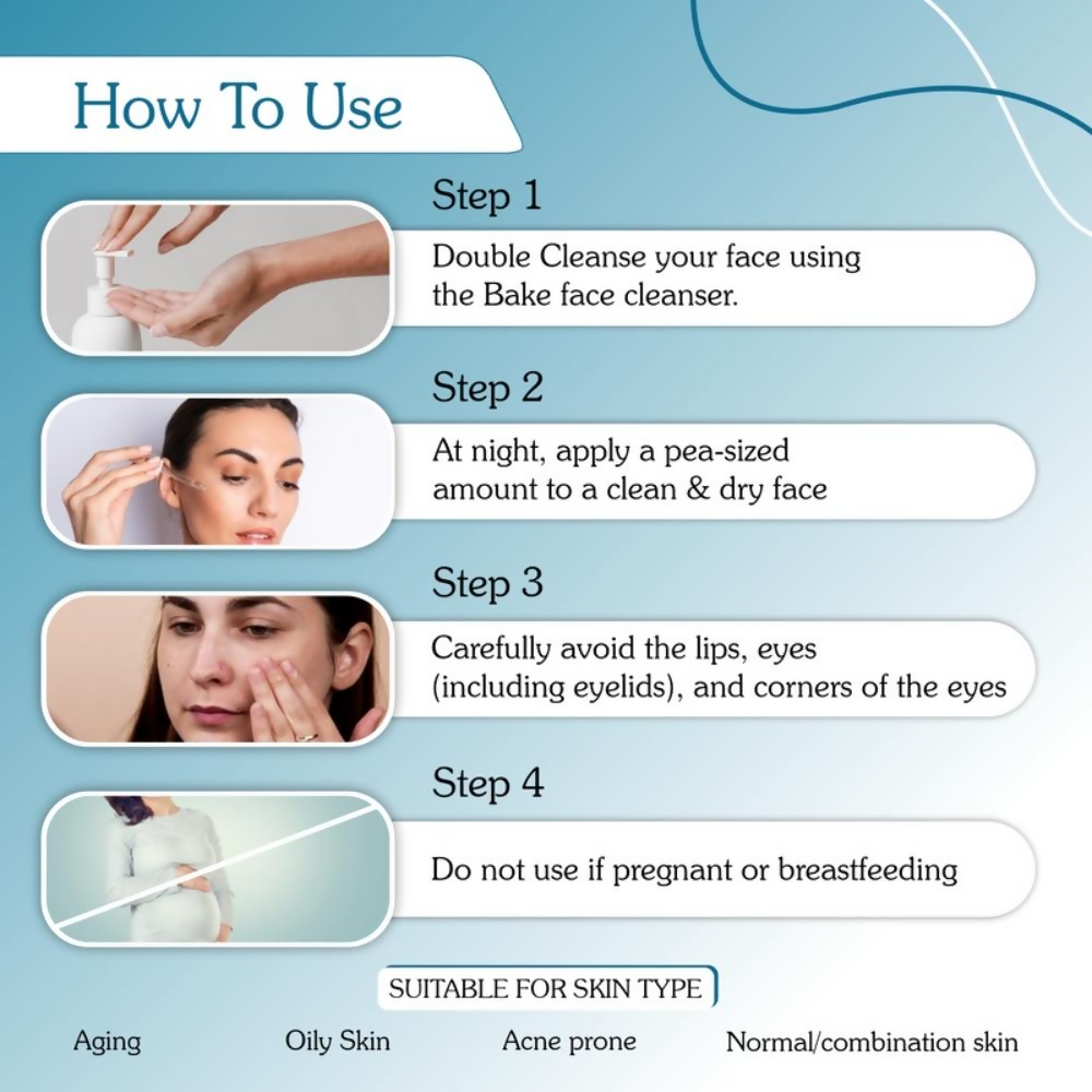Bake Retinol 1% Face Serum With Multi Peptide + Vitamin E | Swadesiicart