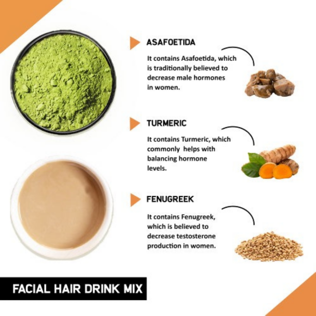 Just Vedic Facial Hair Drink Mix - Swadesiicart