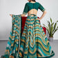House of Panchhi Green Organza Siroski Stone Work Leheriya Print Lehenga Choli & Dupatta | Swadesiicart