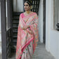 Vishnu Weaves Women's White Paithani Silk Saree with Blouse - Swadesiicart