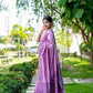 Vishnu Weaves Women's Purple Handloom Raw Silk Woven Border Saree with Unstitched Blouse - Swadesiicart