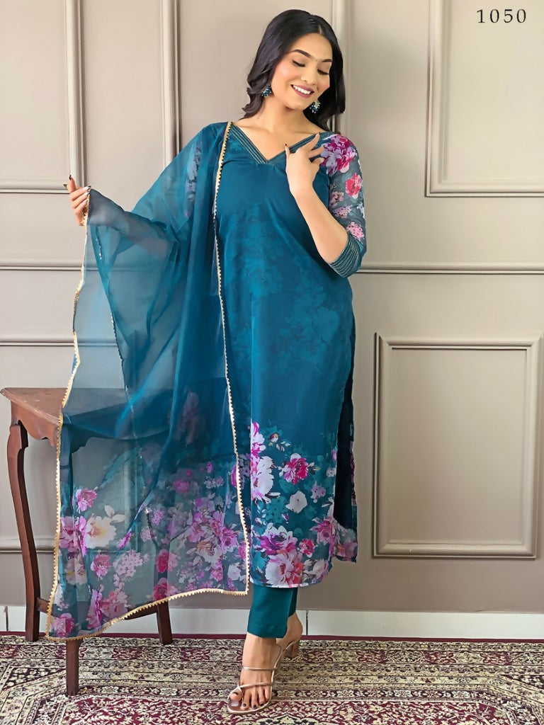 Partywear Designer Tebby Rama Stitched Suit With Dupatta - Tanisha | Swadesiicart