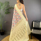 Joban Fashion Cream Floral Motifs Banarasi Silk Sarees | Swadesiicart