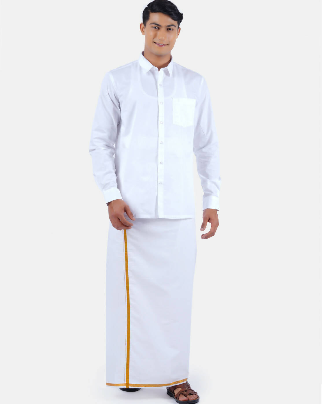 Ramraj Cotton Mens 100 % Cotton Viceroy Full Sleeve White Shirt | Swadesiicart