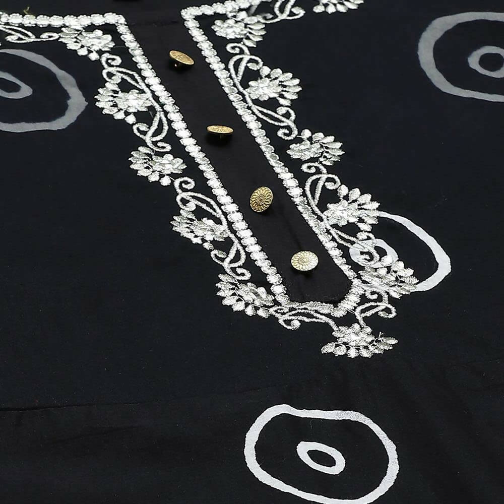 Anubhutee Women's Cotton Regular Geometric Printed Black Kurta Set | Swadesiicart