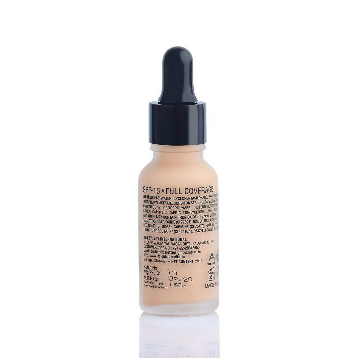 Insight Cosmetics Ultra-Thin Second Skin Long Wear Liquid Foundation - Rose Belge - Swadesiicart