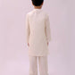 Lil Drama Genda Phool White Kurta and Pant with Mustard Jacket Set for Boys | Swadesiicart