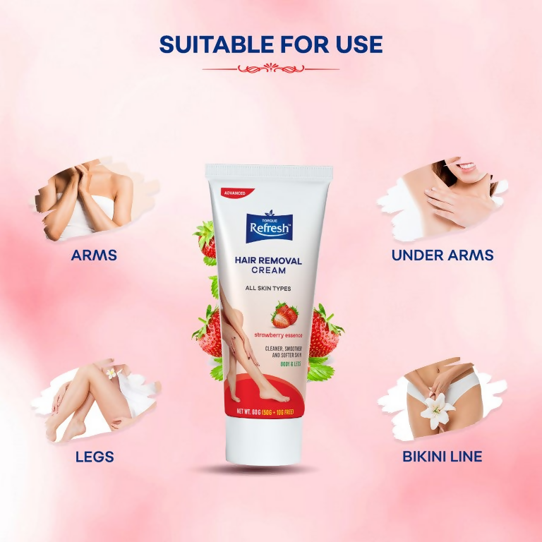 Torque's Refresh Hair Removal Cream With Strawberry - Swadesiicart