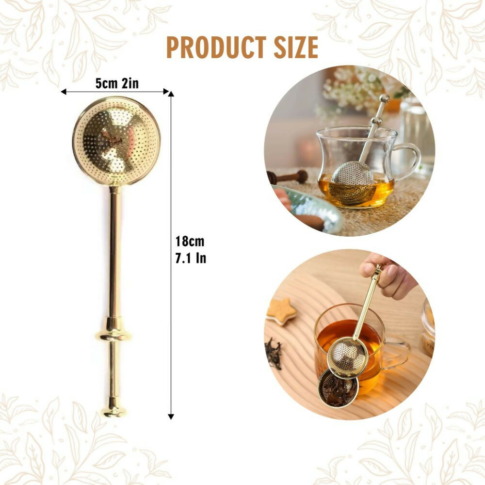 Shuddh Natural Royal Brass Strainer - Loose Leaf Tea | Swadesiicart