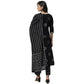 Anubhutee Women's Cotton Regular Geometric Printed Black Kurta Set | Swadesiicart
