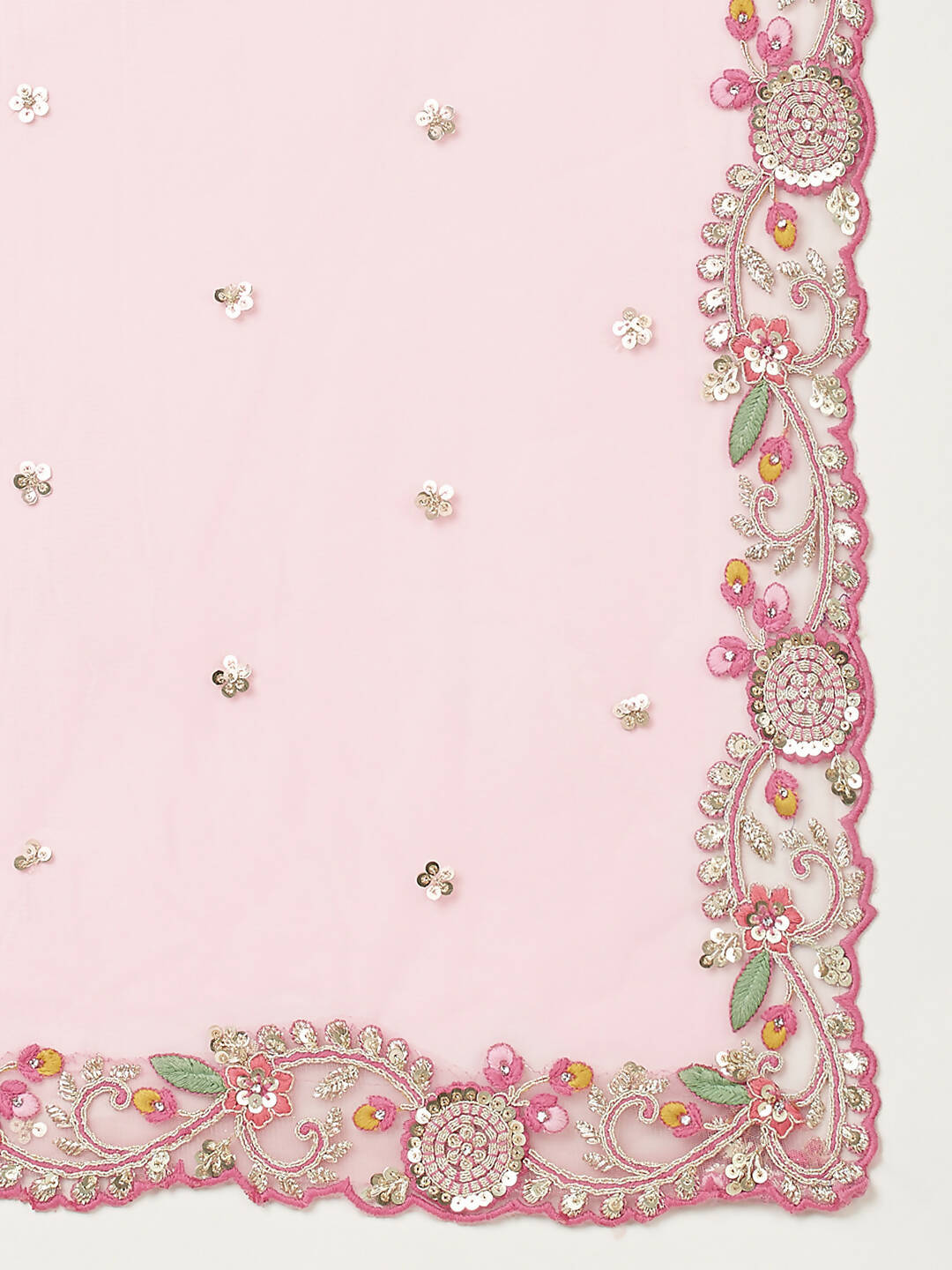 House of Panchhi Rose Pure Georgette Sequinse Work Lehenga & Blouse with Dupatta | Swadesiicart