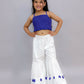 Lil Drama Shor-Gul Blue Kurta Sharara and Bustier Set For Girls | Swadesiicart