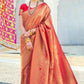 DEIANA'S Beautiful Designer Golden zari Soft Lichi Silk Saree - Red - Swadesiicart